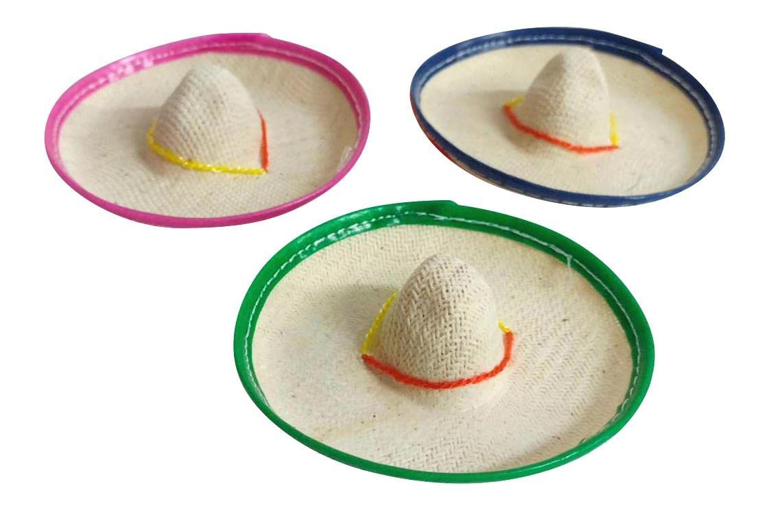 12 Mini Sombrero, 3 Inches Wide Mini Hats for Cinco De Mayo Party for Bottles (12)