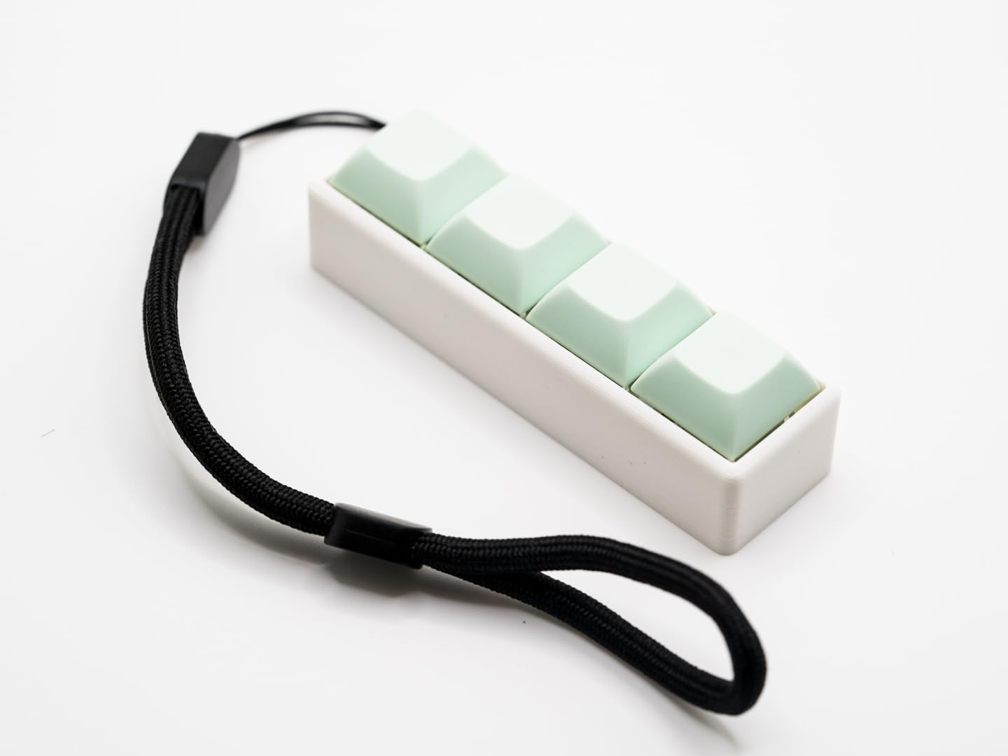 Four-Button Clicky Mechanical Switch Fidget Toy | Stim Toy, Stress Relief, Adhd (White Base, Mint Green Keycaps)