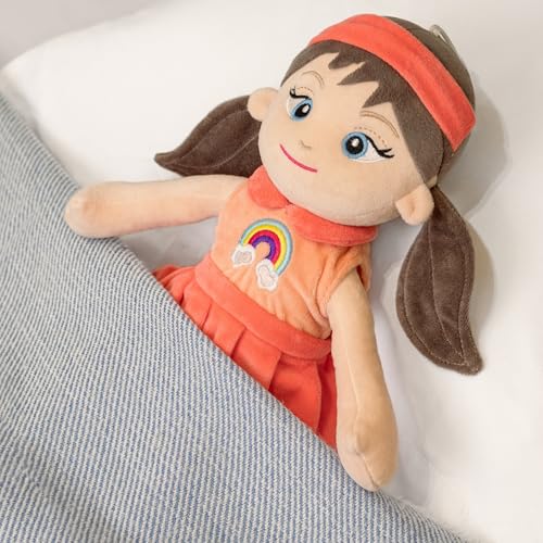 Mirada Cute Peach Huggable Rainbow Girl Doll Soft Toy For Baby Girls/Kids | Stuffed Plush | Ideal Gift For Rakhi/Raksha Bandhan/