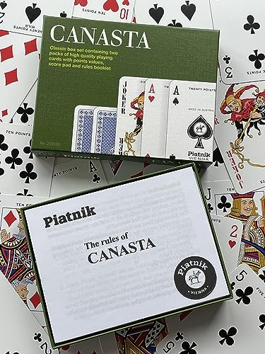 Gibsons Piatnik Canasta Card Game - Green Playing Cards, Model GIBP2555, Card Material