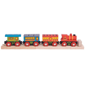 Bigjigs Rail Passenger Train - Other Major Wooden Rail Brands Are Compatible