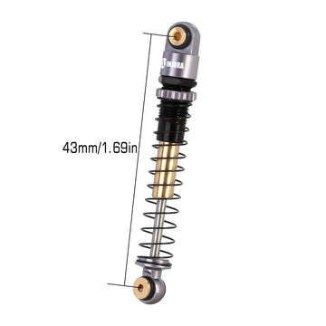 INJORA 43mm Aluminum Shocks Threaded Tele Shock Absorber Damper for 1/24 RC Crawler Car Axial SCX24 AXI90081 Deadbolt Micro Craw