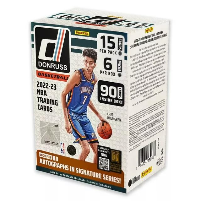 Generic Panini Donruss Basketball Trading Card Blaster Box 6-Pack, 90 Cards, Cardboard, Berry, 4"x6"x0.1"