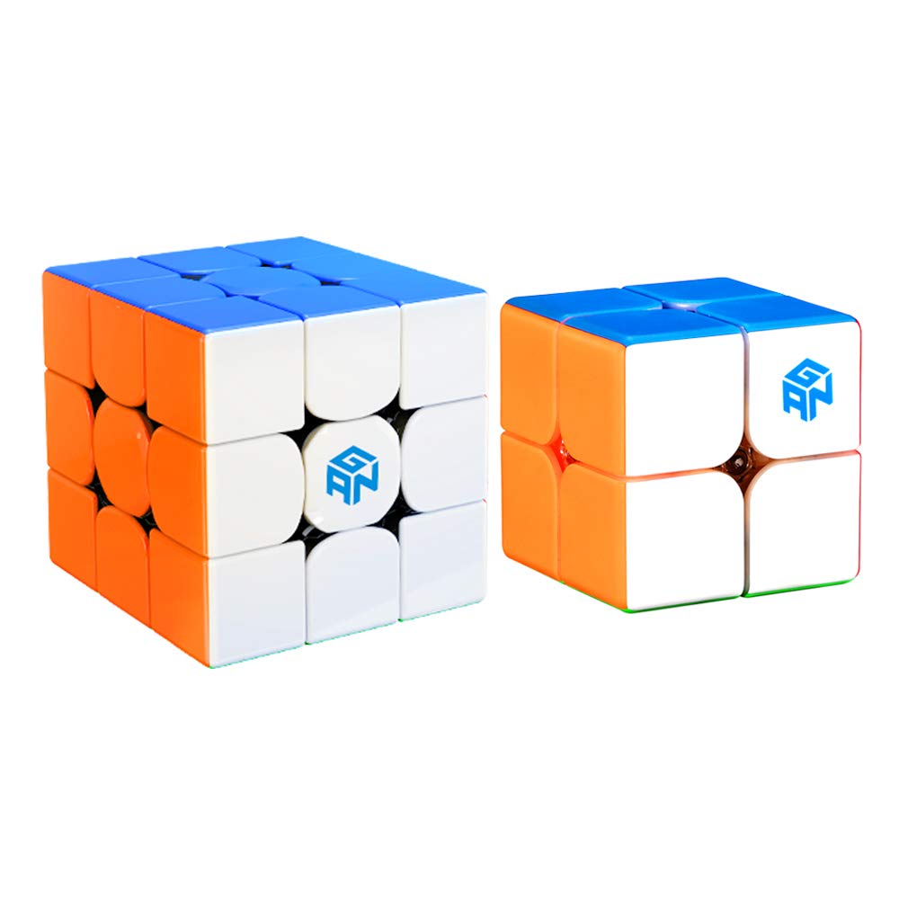 Gan 356 Rs, 3X3 Speed Magic Cube Stickerless Bundle With Gan 249 V2, 2X2 Speed Mini Magic Cube 49Mm Stickerless
