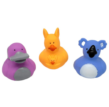 Cool Rubber Ducks (2') Standard Size. (12 Pack) Cute Duck Bath Tub Pool Toys. (Australian Animals Rubber Ducks)