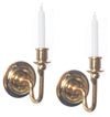International Miniatures Dollhouse Miniature 2 Piece Set Candle Sconces in Brass