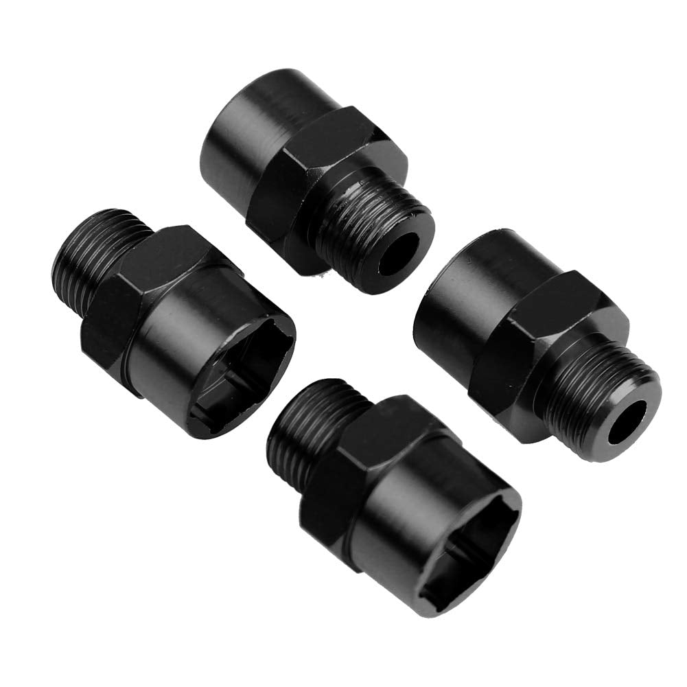 Hobbypark 4-Pack Aluminum Alloy 12Mm To 17Mm Wheel Hex Hubs Adapter Extension Conversion Nuts For 1/10 Rc Car Upgrade 1/8 Tires
