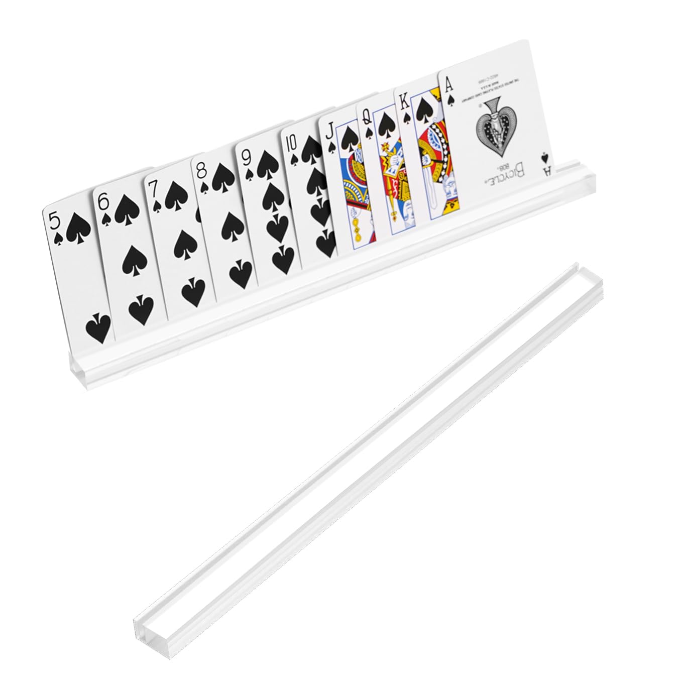 Playing Card Holders 13.4 Inches Clear Acrylic Solid Card Holder For Playing Card Games (2 Pcs., Clear)