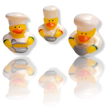 American Wit Rubber Ducks (2') Standard Size. (12 Pack) Cute Duck Bath Tub Pool Toys. (Chef Rubber Ducks)