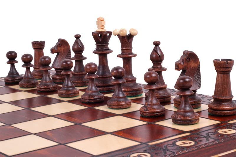 Beautiful Handcrafted Wooden Chess Set With Wooden Board And Handcrafted Chess Pieces - Gift Idea Products (16' (40 Cm) Brown)