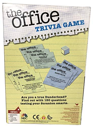 Cardinal Trivia Game - The Office Edition for 2+ Players, Ages 16+, Medium Size, Yellow Plastic, Model B07YVNMQVK