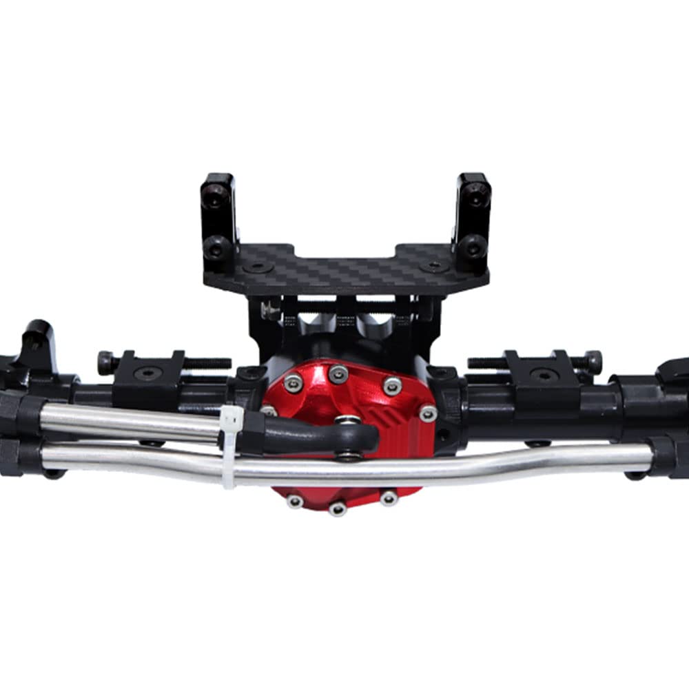 Carbon Fiber Metal Servo Mount Stand with Steering Link for 1/10 RC Crawler Car Axial SCX10 II 90046 AR44 Axle Upgrade Parts (Ti