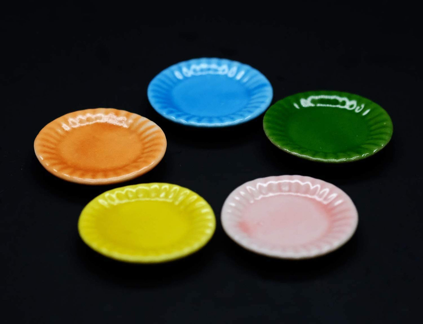 10 Mixed 4 Colour Cearmic Plate Dish Bowl Dollhouse Miniatures Food Kitchen 1 Shop for You