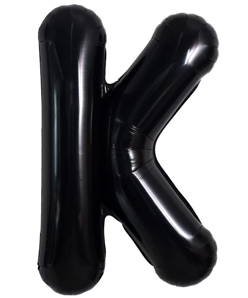 Toniful 40 Inch Large Black K Letter Balloons Jumbo Helium Balloons,Foil Mylar Big Alphabet Balloons For Birthday Party Annivers