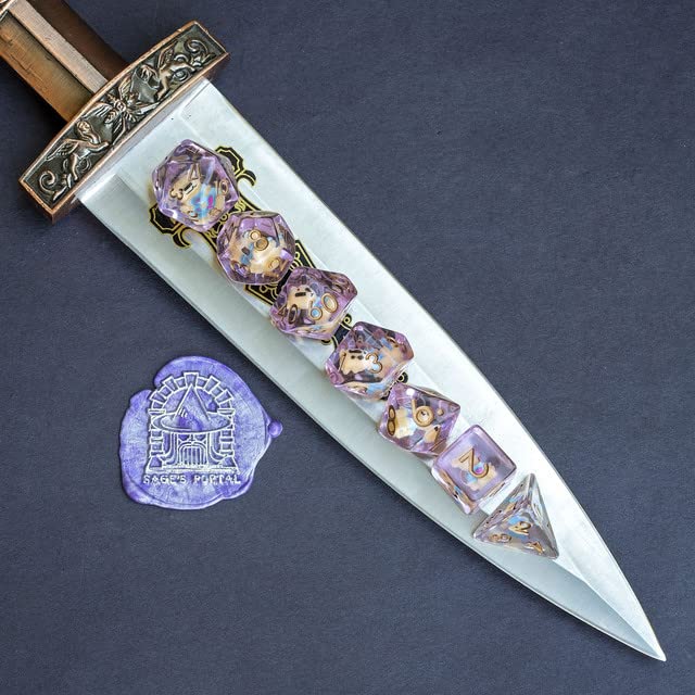 Sage's Portal Animal Familiars Resin DND Dice Set Polyhedral Dice Set for Dungeons and Dragons RPG Pathfinder Tabletop TTRPG (Te