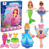 Mocoosy Magnetic Dress Up Dolls For Girls, Princess Mermaid Fairy Ballerina Magnet Dolls Dress Up Kits, Travel Game Car Road Trip Airplane Activity Toys Easter Gifts For Toddler Girls Ages 3 4 5 6 7