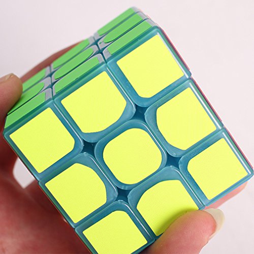 Tanch Blue Fluorescent Speed Cube 3X3X3 Glow In The Dark Luminous Magic Cube Puzzle Toy
