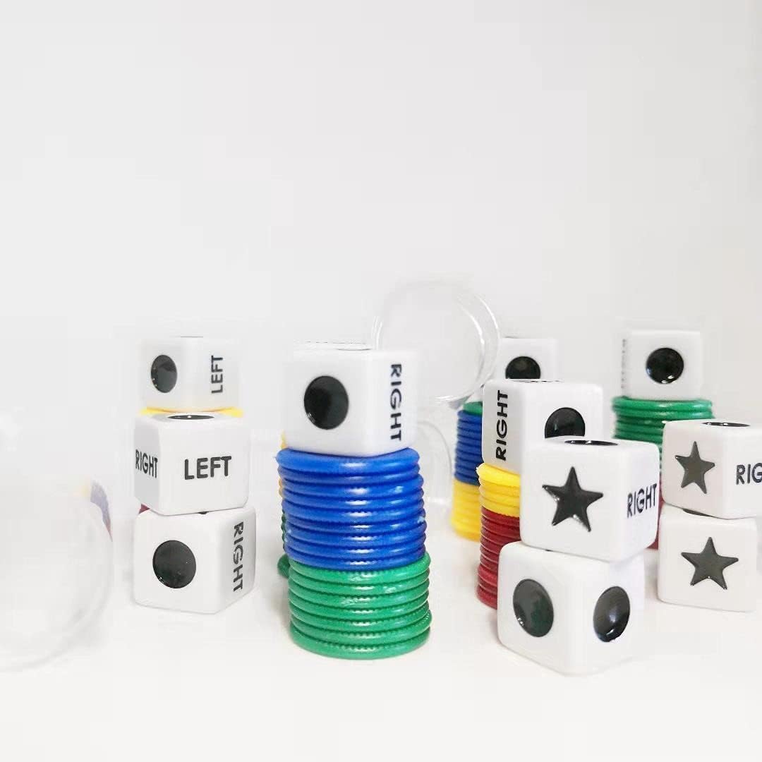 Left Right Center Dice Game Prime Set Bundle- 3 Pack Assorted Colors (3 Pack)