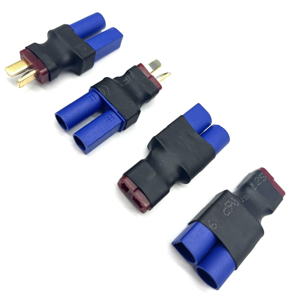 2Pairs EC5 to T Adapter Male Female Connector Plug Set Compatible with Arrma E-flite RC Car Truck Airplane Lipo Battery ESC Bala