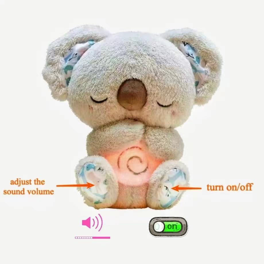 Soothing Breathing Stuffed Animal For Anxiety Adults And Kids, Portable Plush Baby Toy Anxiety Relief Koala, Mushplushies Breath