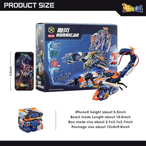 52Toys Beastbox Bb-60 Hurrican Deformation Toys Action Figure, Converting Toys In Mecha And Cube, Perfect Birthday Party Gift For Teens And Adults, Based On Scorpions
