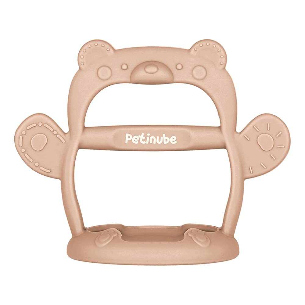 Petinube Baby Wrist Silicone Teether Soothing Pacifier For Infants 3+ Months Babies Pack Of 1 Made In Korea Anti-Dropping (Bear-
