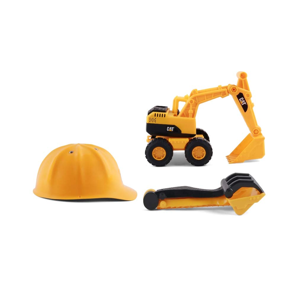CAT Construction Toys Construction Excavator Sand Set Outdoor Toys - 10 Cat Toy Dumps Truck & Loader, Hard Hat, Shovel, Rake