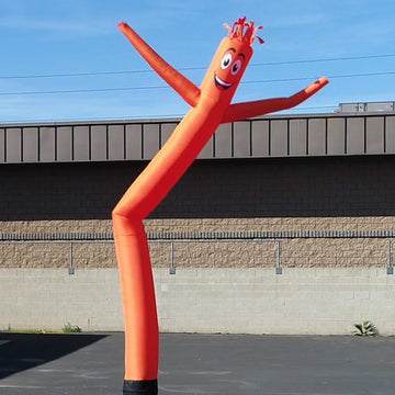 FFN 20ft Tall Inflatable Tube Man - Orange Dancing Puppet, Air-Powered, Outdoor Use