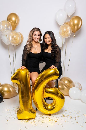16 Balloon Number, Gold Number 16Th Birthday Balloons 40 Inch, Sweet Sweet 16 Years Old Gold Birthday Decorations For Boys Girls