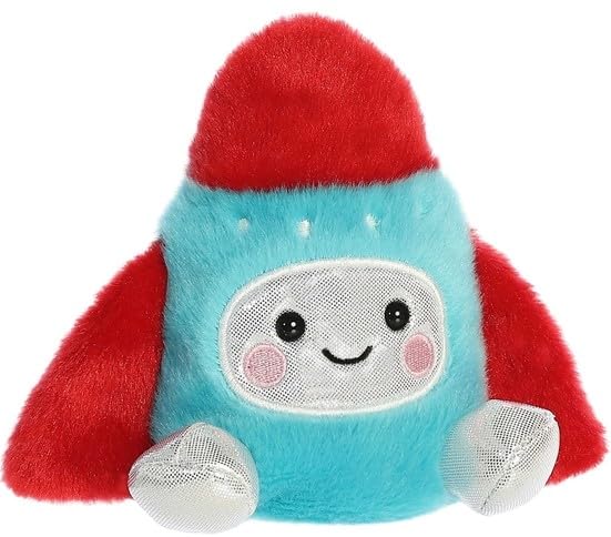 Aurora Adorable Palm Pals Set Of Two - Cosmo Astronaut And Mars Rocket Ship - Pocket Sized Fun!