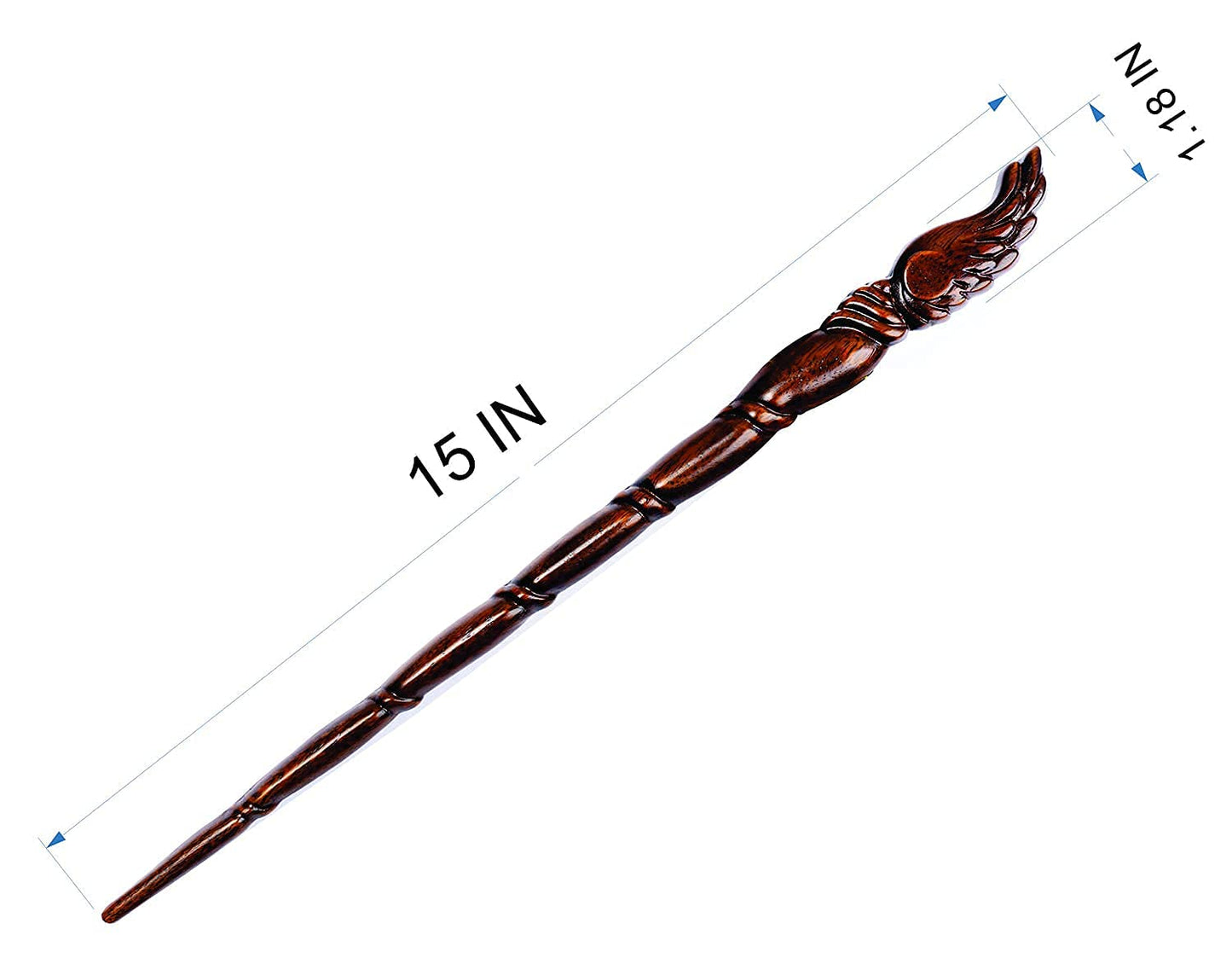 Handicraftviet - Wooden Wizard Wand 15 Inch, Magic Wand Real Wood/Collectible Cosplay Magic Wand/Magical Gift For Halloween, Chr