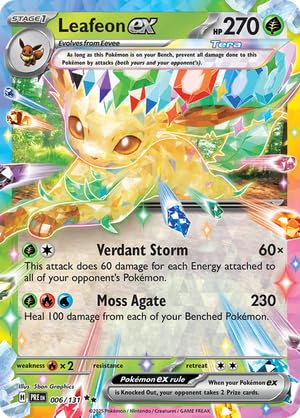 Pokemon - Leafeon ex 006/131 - Prismatic Evolutions - Tera Double Rare - Single Card