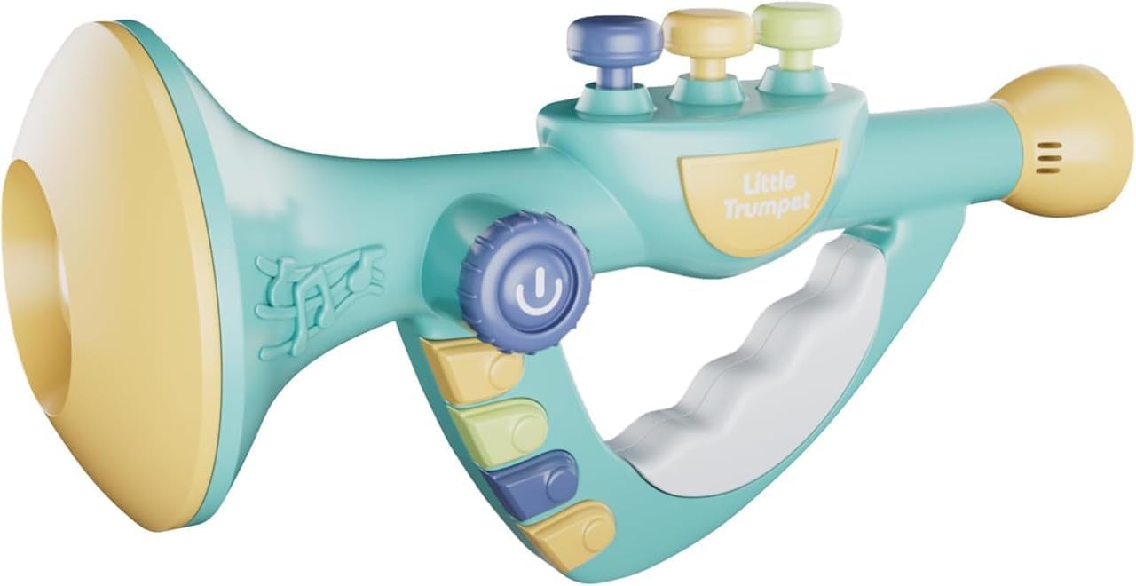 Freshnora Little Trumpet Kids Musical Toy, Multicolor, Plastic, with Sound Effects and Lights, for Toddlers Boys and Girls