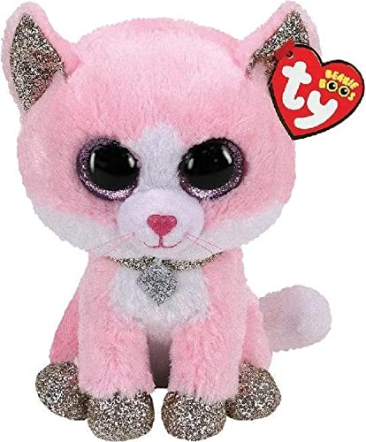 Ty 2007516 Fiona Cat Beanie Boo Pink Stuffed Animal, Multicoloured, 3.1 X 2.75 X 5.51 Centimeters