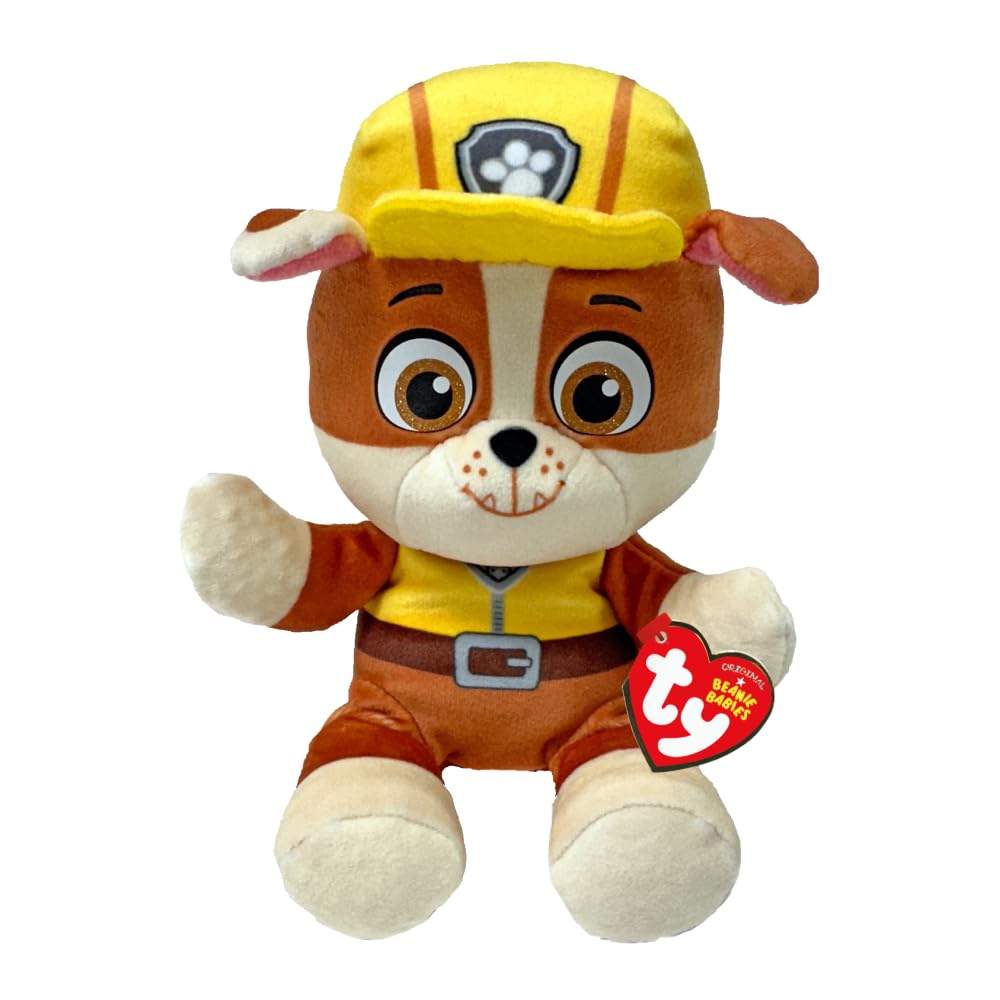 Ty - Paw Patrol Collection, Rubble, All The Heroes of The Puppy Squad in Floppy Version, Soft Plush to Collect, Gift Idea for Yo