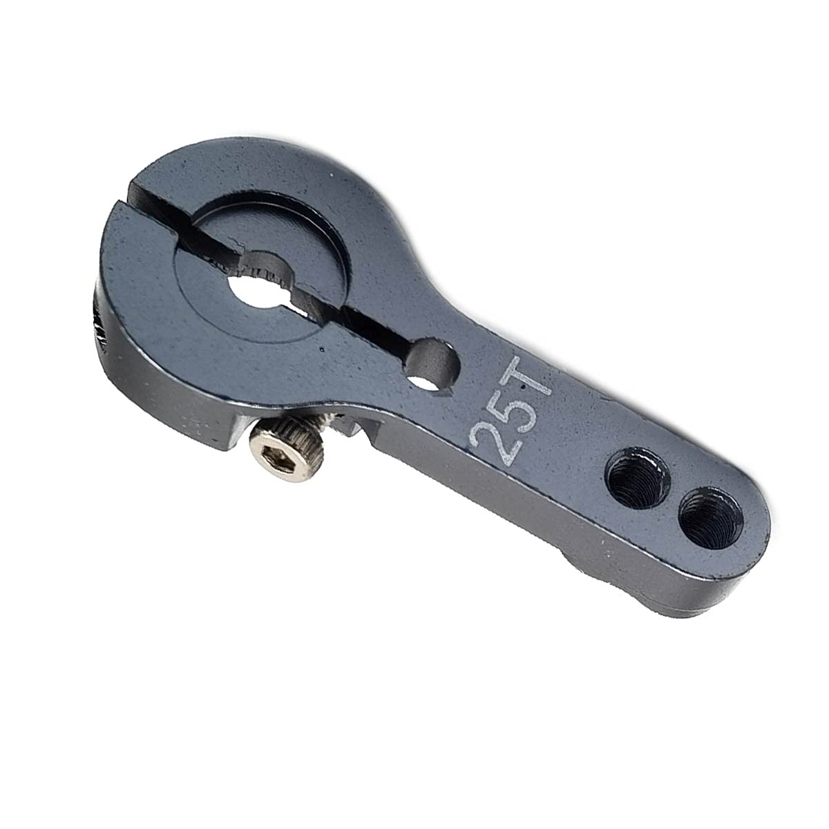 Fainwan 5Pcs 25T Aluminum Servo Horns M3 Threads Metal Steering Arm For Rc Car Truck Buggy Airplane,Gray