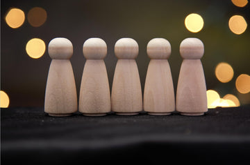 2 inch Girl/Angel | 10 Pack | Unfinished Wood Peg Dolls for Crafting Projects, Miniature Figure Creation, and Small World Play