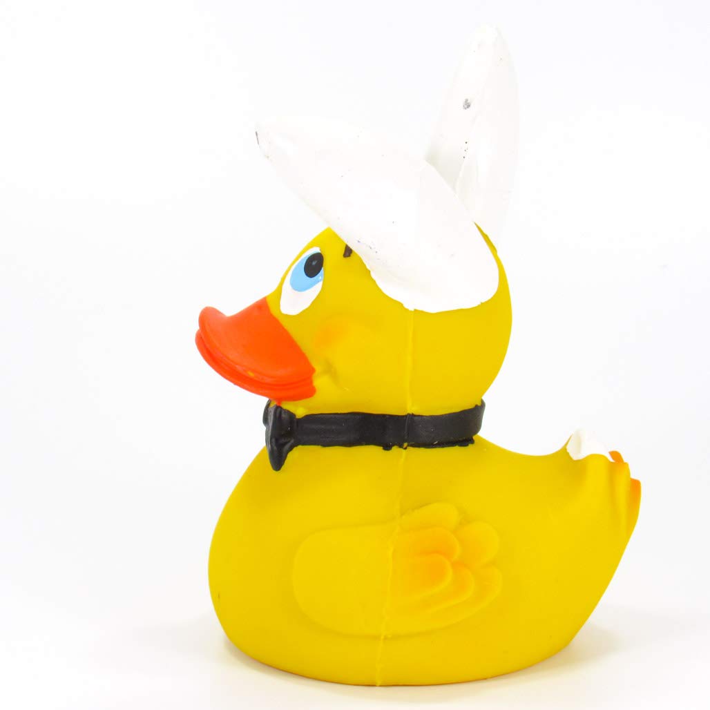 Bunny Easter Playboy Rubber Duck Bath Toy | All Natural, Organic, Eco Friendly, Squeaker | Lanco Brand | Imported From Barcelona, Spain
