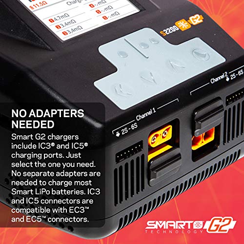 Spektrum S2200 G2 AC 2x200W Smart Charger, SPMXC2010, Black