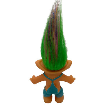 Pvc Vintage Trolls Dolls Lucky Doll Action Figures Chromatic Adorable For Collections, School Project, Arts And Crafts, Party Favors (Blue Suspenders)