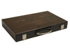 15-Inch Wood Backgammon Set - Black/Zebra Wood Board - Oak Inlaid Wood Field