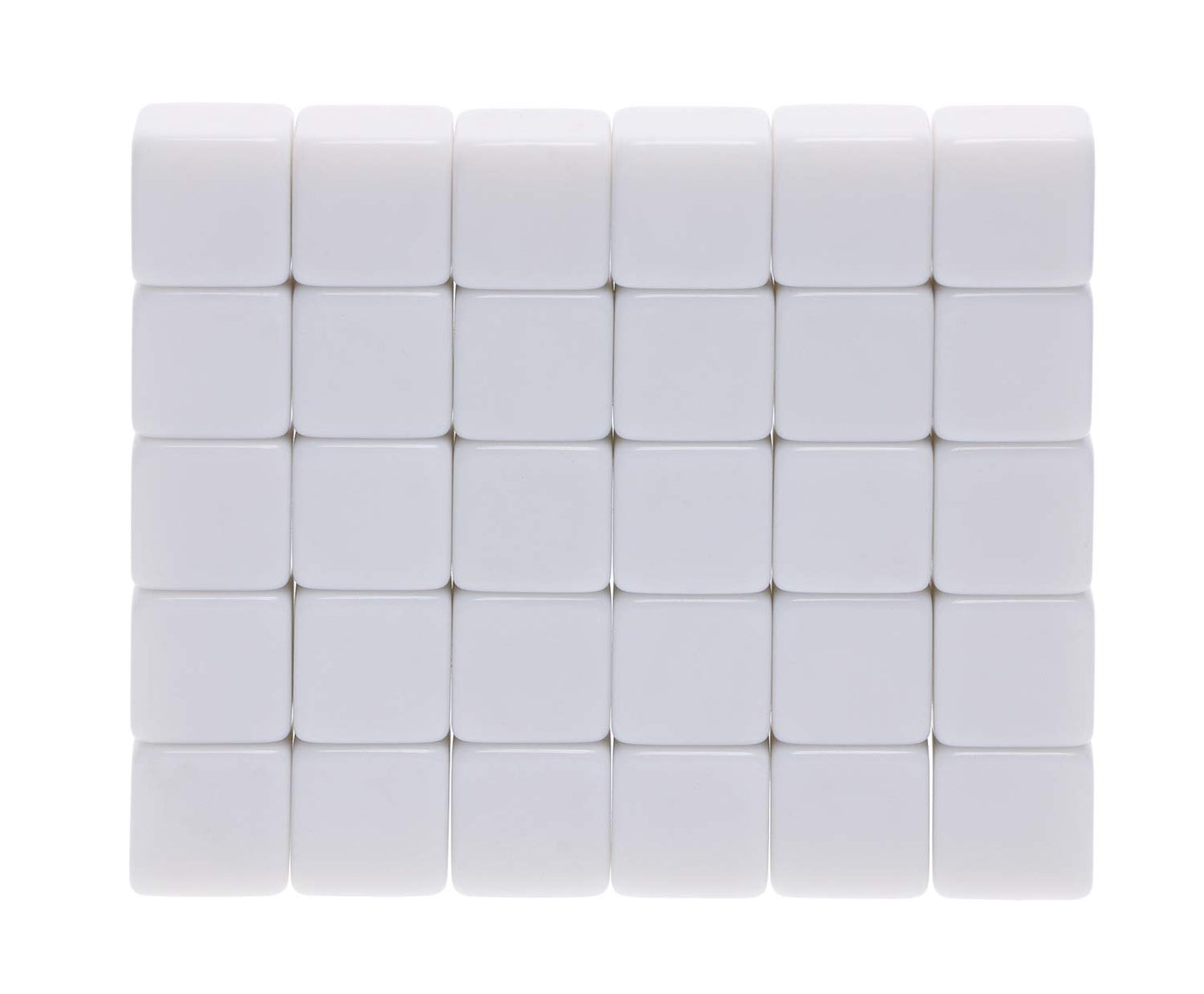 Shapenty 16MM White Acrylic Uniform Blank Dice Cubes for Classroom Board Games, DIY Sticker, Math Counting Teaching, Party Favor