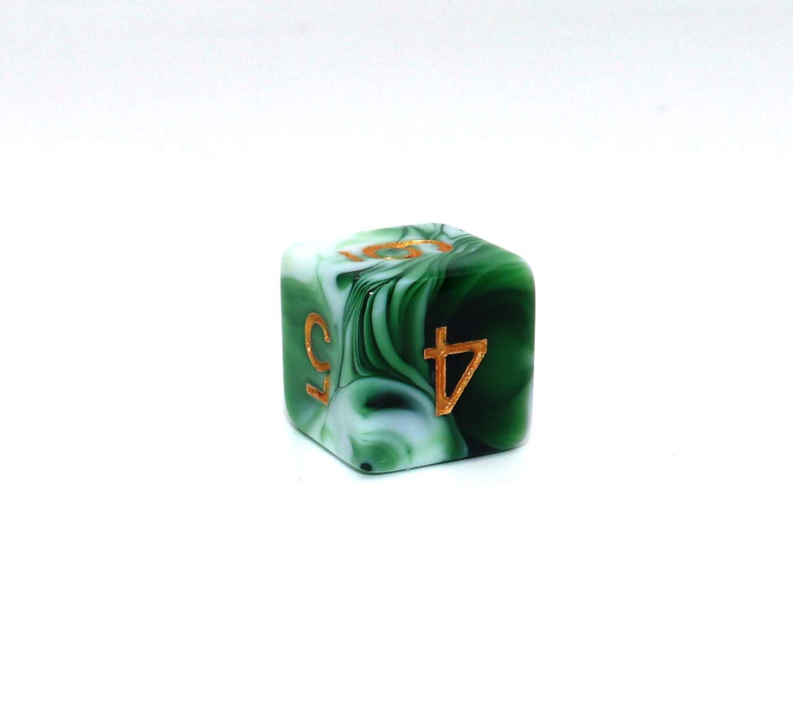 CREEBUY Polyhedral DND Dice Set Green White RPG Dice for Dungeon and Dragons D&D Pathfinder MTG Role Playing Games 7-Die Dice