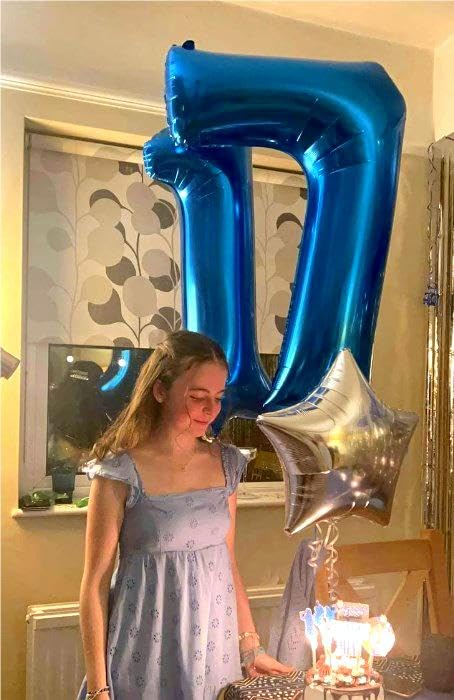 Navy Blue Large Number 7 Balloon 40 Inch, 7Th Seven Birthday Balloon Number, 7 17 27 37 57 77 Year Old Birthday Balloons, Mylar