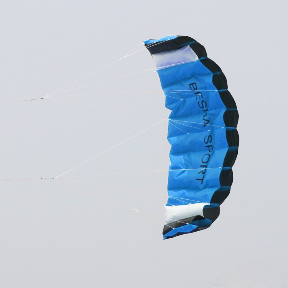 Besra Huge 74Inch Dual Line Parachute Stunt Kite With Flying Tools 1.9M Power Parafoil Kitesurfing Training Kites Outdoor Fun Sports (Blue)