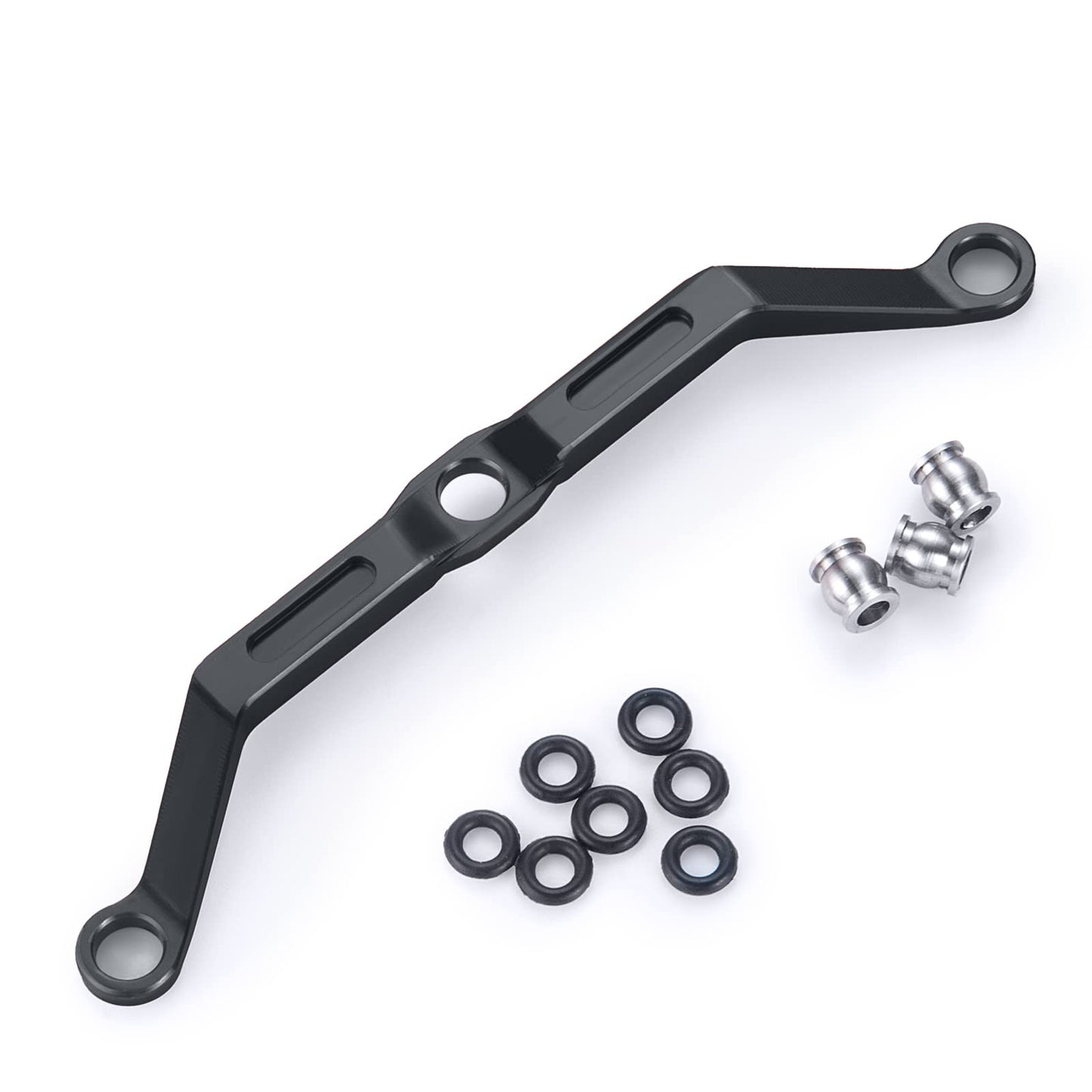 RCLIONS Aluminum Steering Link for 1/18th TRX4M RC Crawler Car Upgrades (Black)