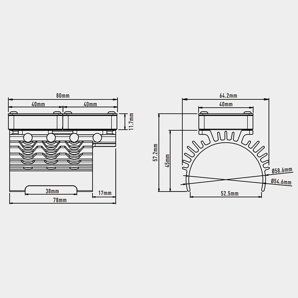 KingVal Replacement Brushless Motor Aluminum Double Cooling Fans 8.4V 16000RPM Rapid Cooling Compatible with 55MM 56MM 58MM 1/5