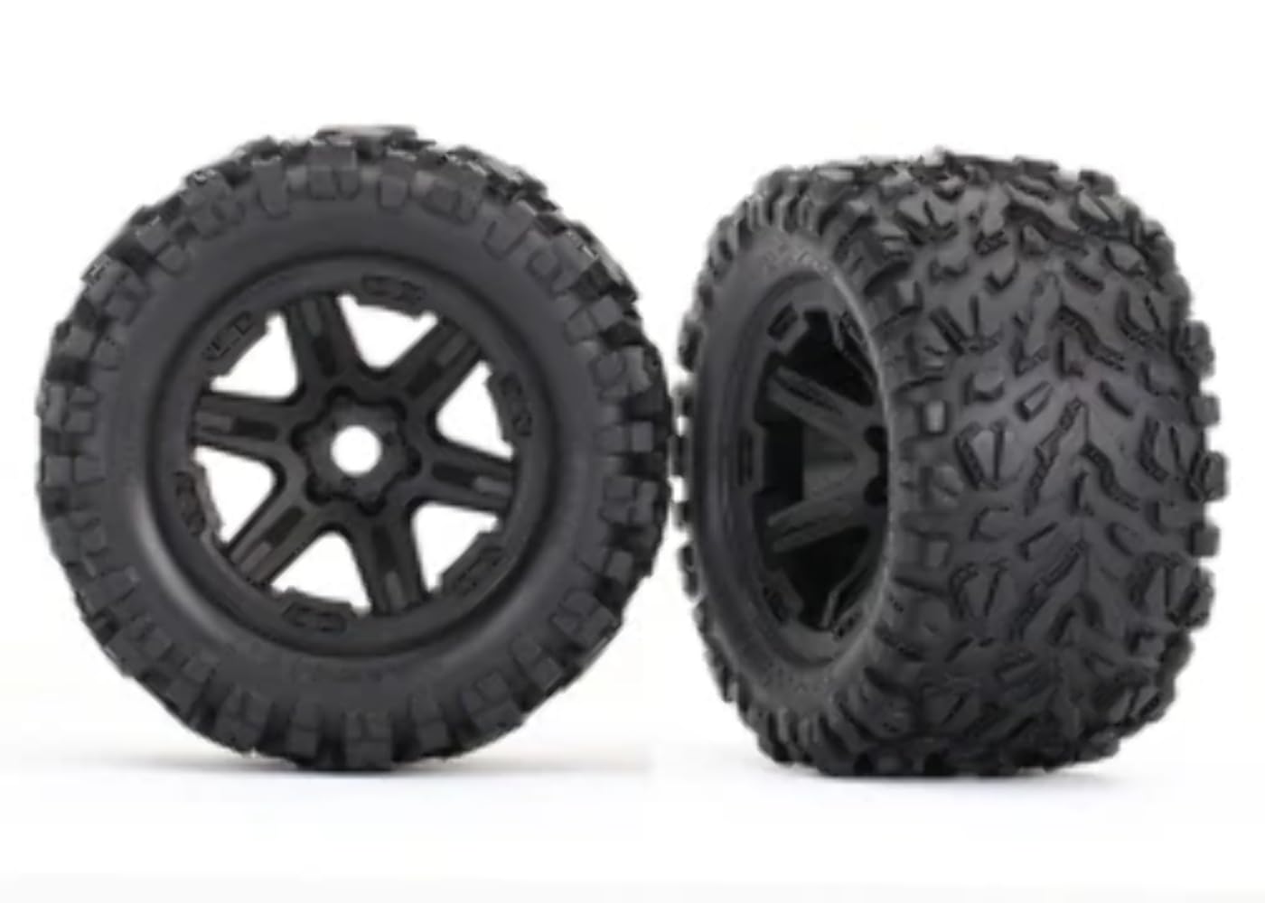 Traxxas 8672 Wheels with Talon Ext Tires, 3.8'', Black
