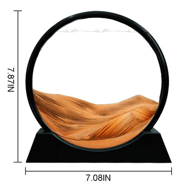 Muyan Moving Sand Art Picture Sandscapes in Motion Round Glass 3D Deep Sea Sand Art for mature-themed Kid Large Desktop Art Toys (7 Inch Orange)