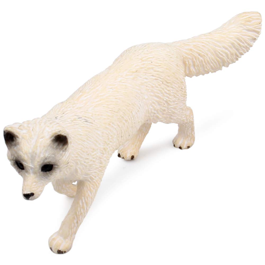 Uandme Fox Toy Figures Set Includes Arctic Fox & Red Foxes Figurines Cake Toppers (5 Foxes)